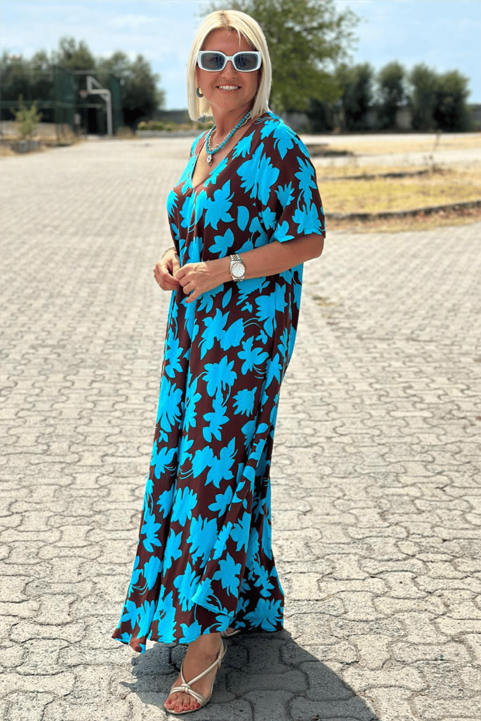 AMPARO | Elegancka luźna sukienka maskująca brzuch