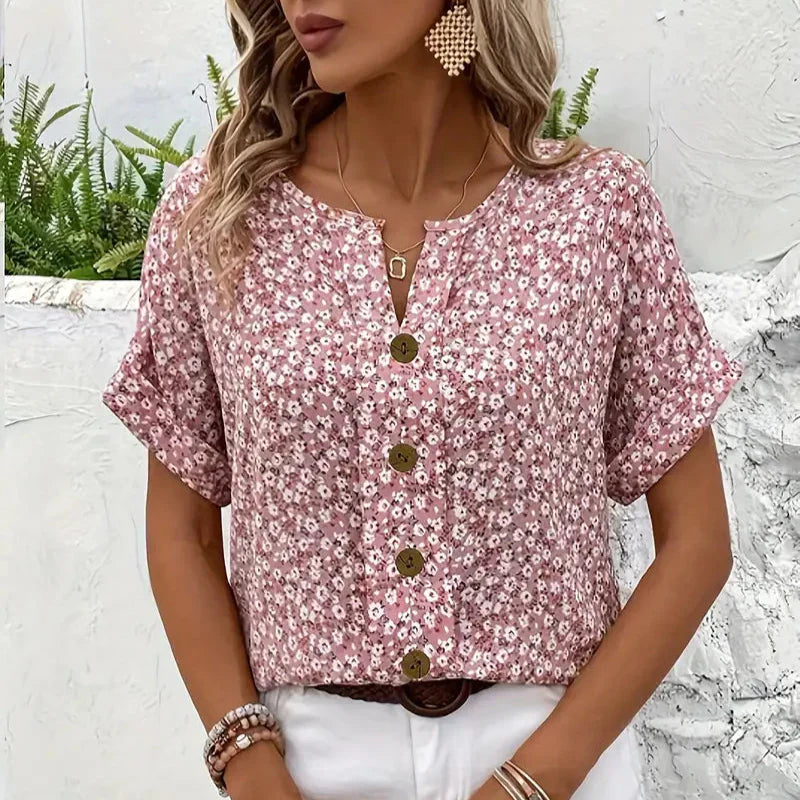 IZABELLA | Elegancka Bluzka w Kwiatowy Wzór