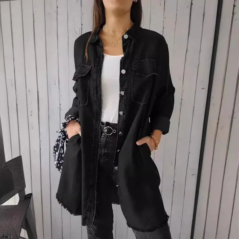 MARIE | Casual Denim Kurtka Koszulowa