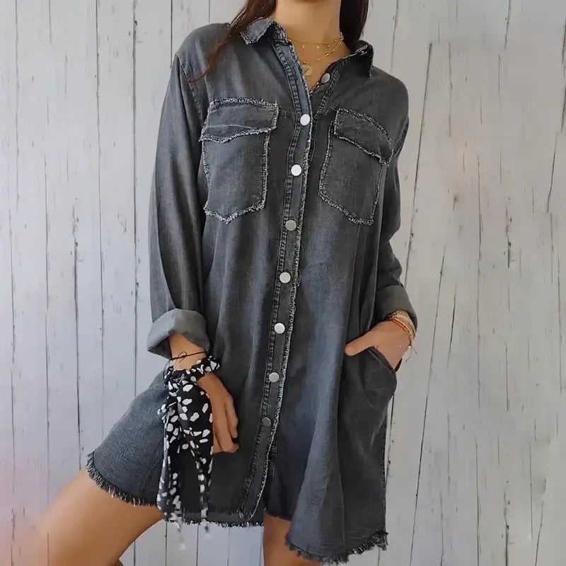 MARIE | Casual Denim Kurtka Koszulowa