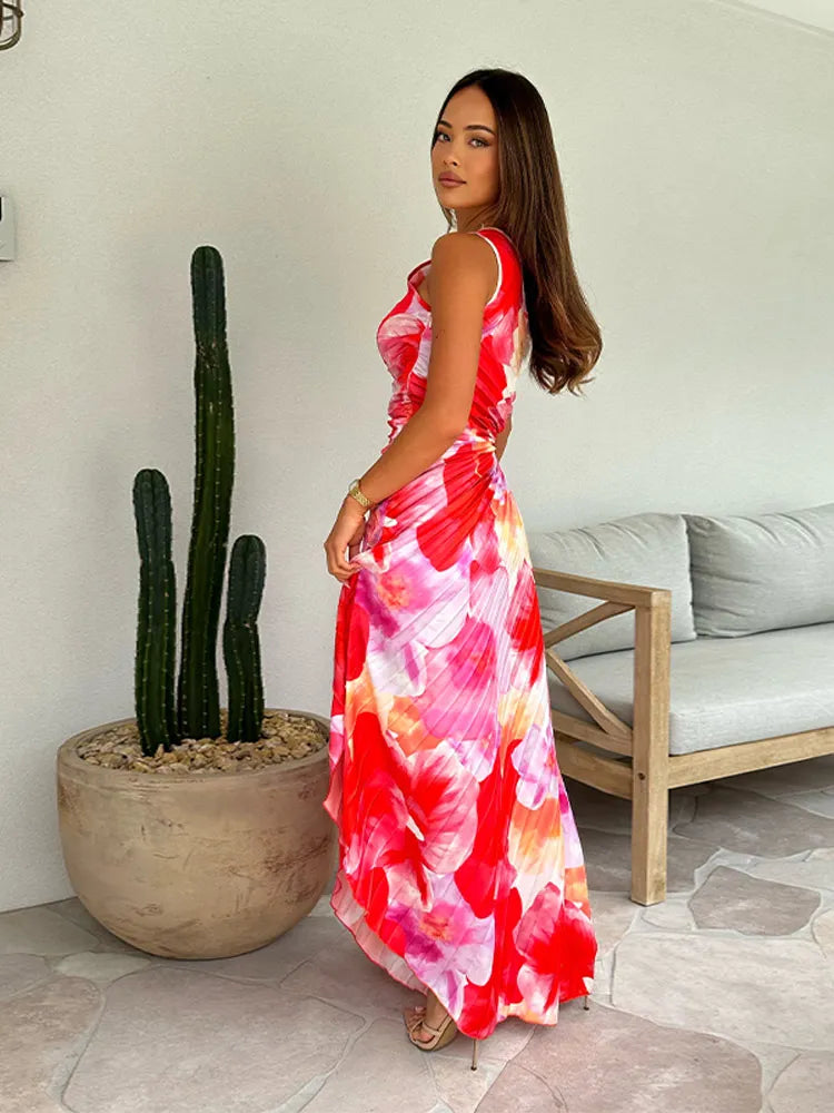 KATIE | Wiosenna Sukienka Plisowana