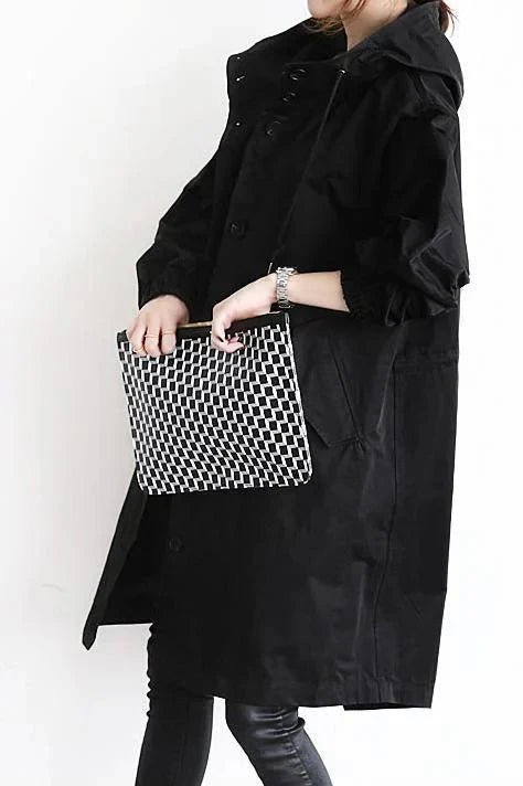 DORO | Oversized płaszcz trench z kapturem