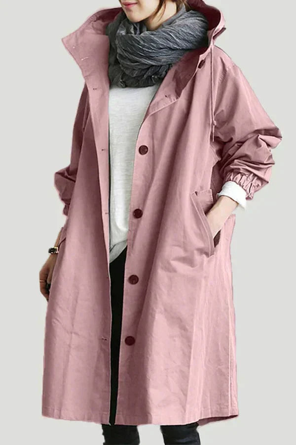 DORO | Oversized płaszcz trench z kapturem