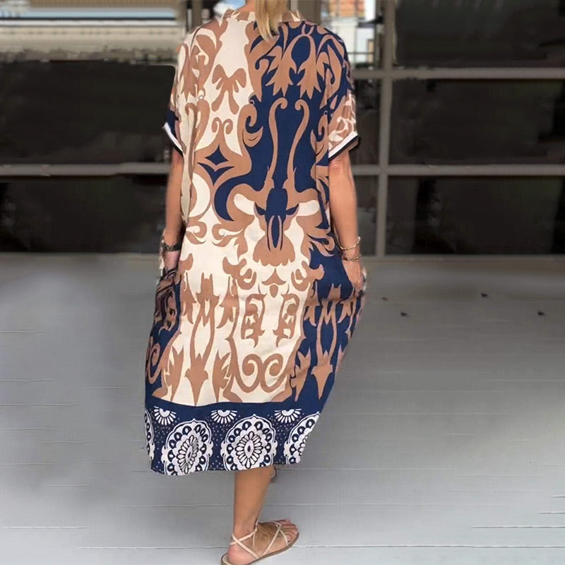 ANNELIA | Sukienka Boho z Zakryciem Brzucha
