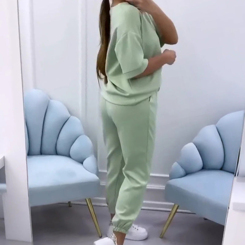 MIMI | Stylowy Zestaw z Krótkim Rękawem