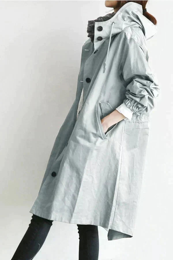DORO | Oversized płaszcz trench z kapturem