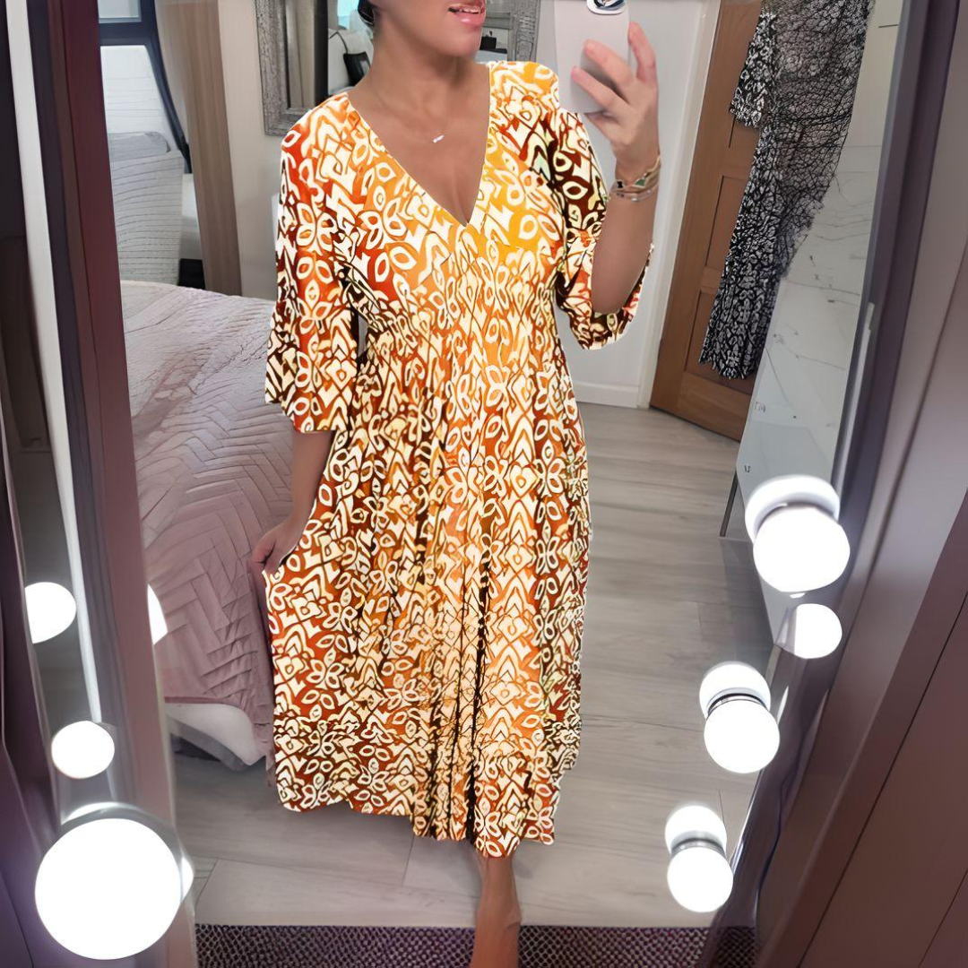 IWONA | Sukienka Boho w Print