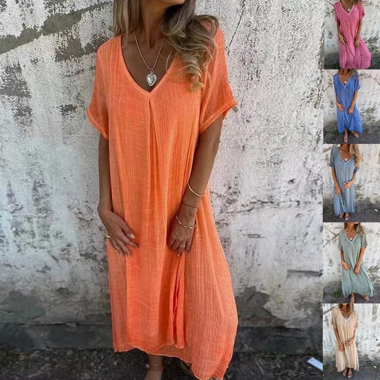 NINA | Lekka Maxi Sukienka o Luźnym Kroju