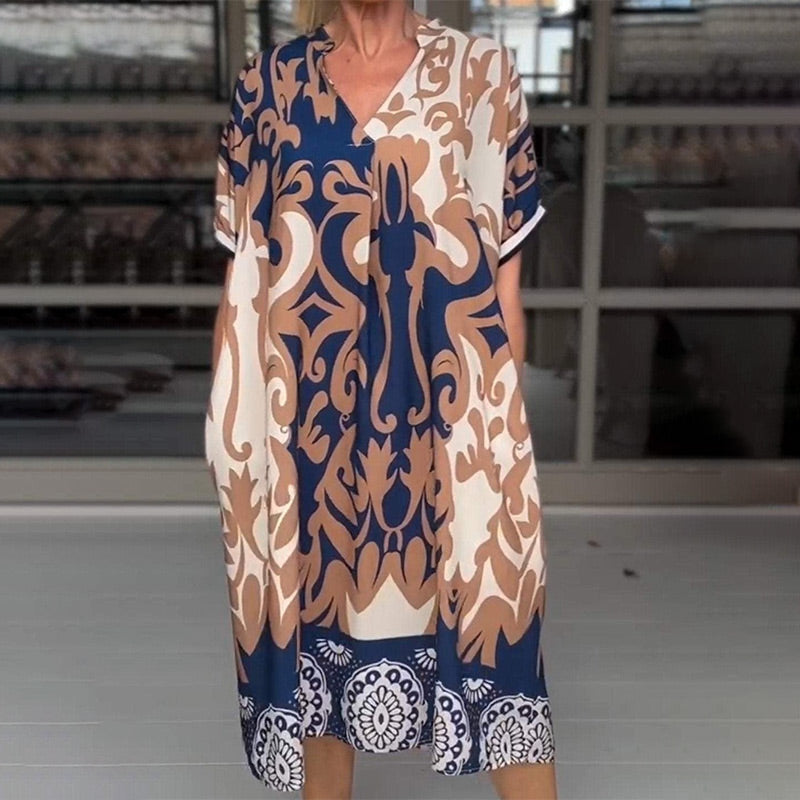 ANNELIA | Sukienka Boho z Zakryciem Brzucha